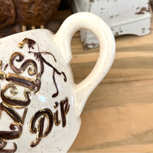 Vintage 1976 Holland Mold Ceramic Oversized Mug Popcorn Bowl Hand Painted Signed - Picture 8 of 8